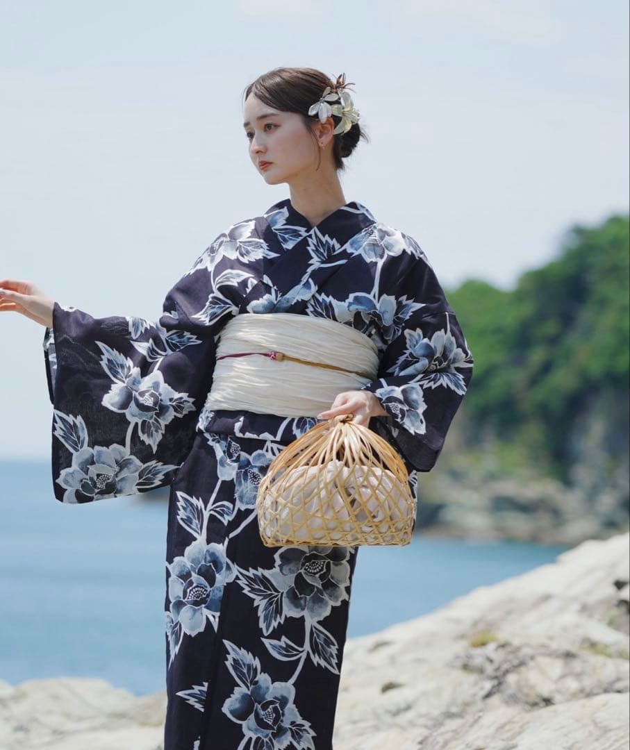 【utatane】浴衣+帯+下駄セット　新品未使用品　ニコアンティーク