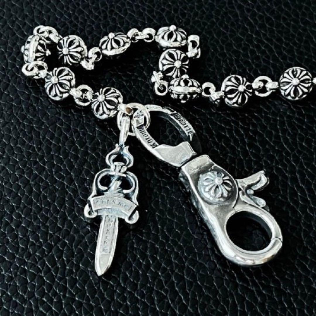 ウォレットチェーン シルバー クロスボールチェーン ダガーdagger S925