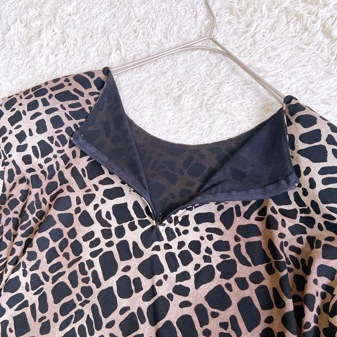美品　レオナール　カンカン　ワンピースチュニック　レオパード　大きいサイズ　LL