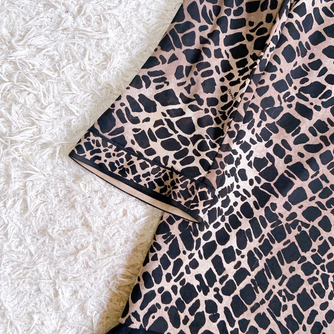 美品　レオナール　カンカン　ワンピースチュニック　レオパード　大きいサイズ　LL
