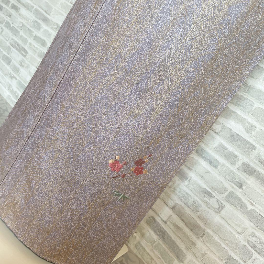 訪問着　フルセット　菊　梅　笹　松　手刺繍　金彩加工　着物　L1