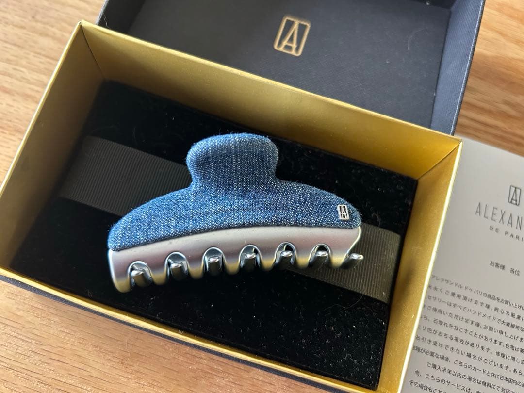 アレクサンドルドゥパリ　デニム素材　ヴァンドームクリップMサイズ　限定品