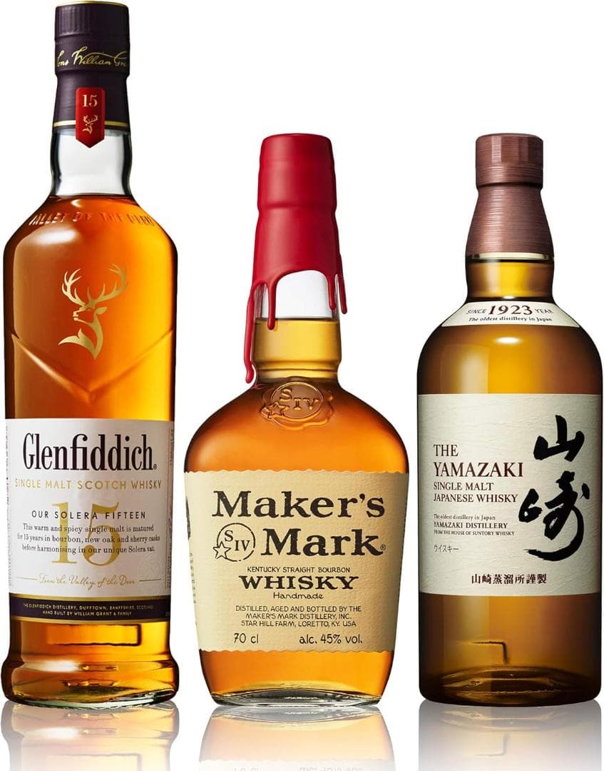 【ジャパニーズ、スコッチ、バーボンウイスキー飲み比べセット】