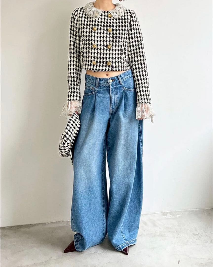 LILY BROWN スカラップビジューアタッチドジャケット