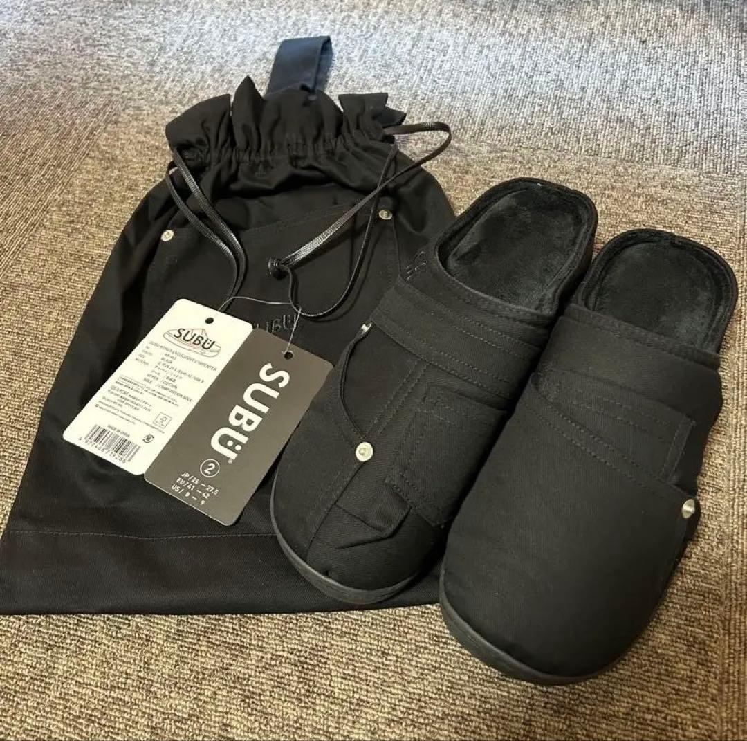subu 韓国限定 カーペンターサンダル ブラック