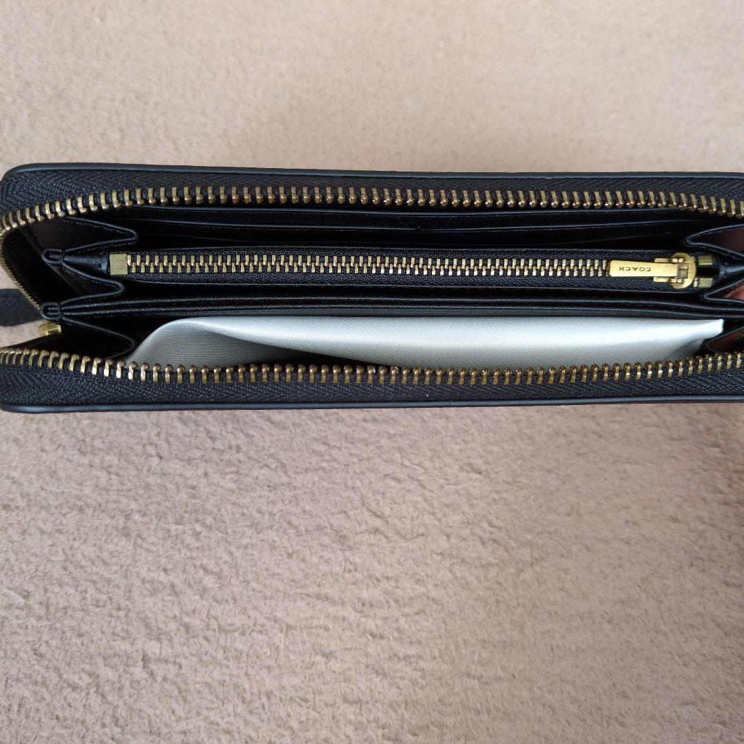 新品、COACH長財布ラウンドファスナーロング ブラック 黒 レディース メンズ