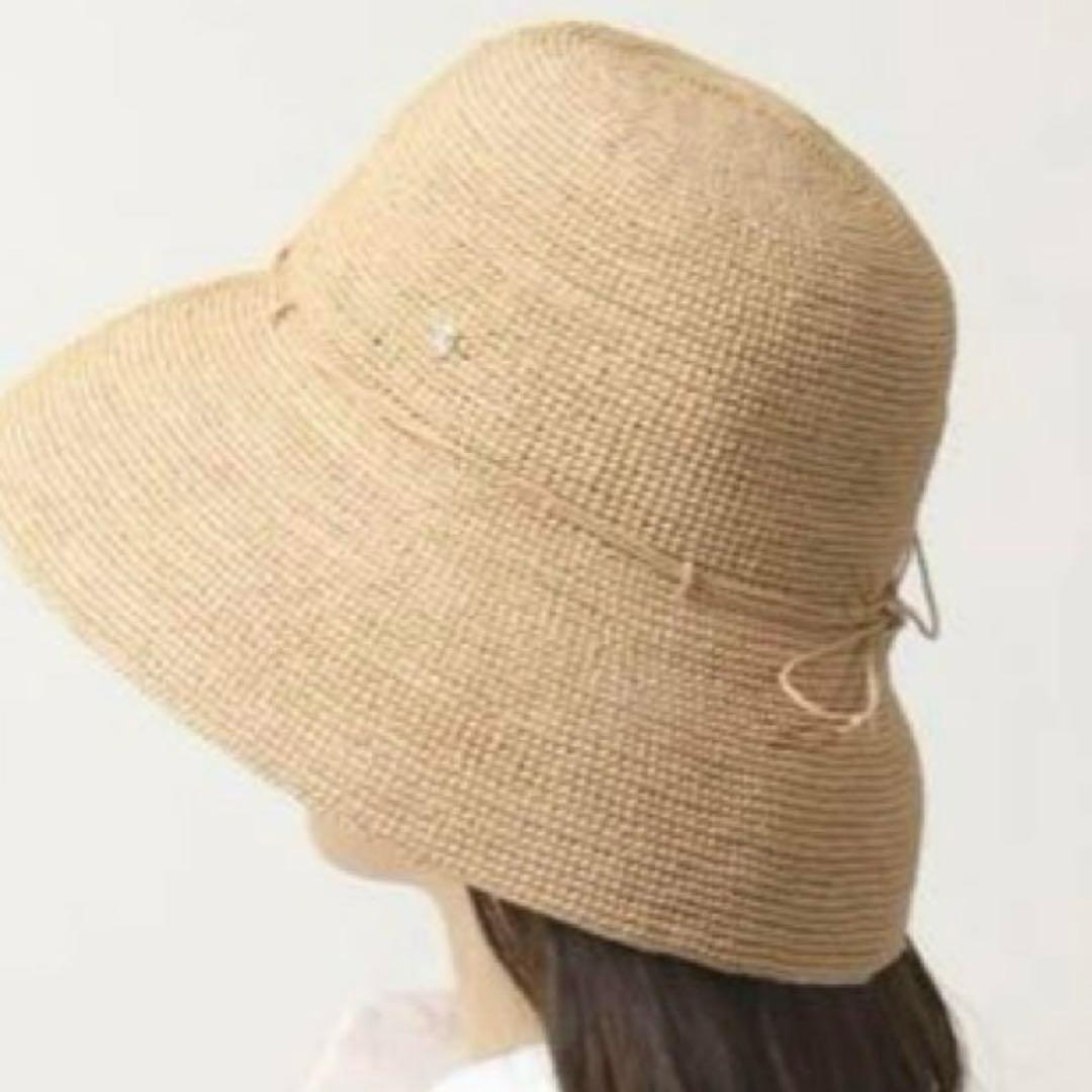 【ここ】HELEN KAMINSKI ベージュ 麦わら帽子 収納袋付き