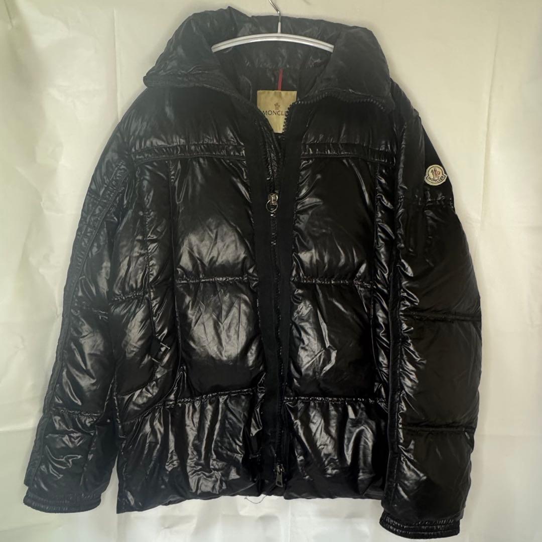 モンクレール　黒　サイズ1 ダウンジャケット　ワッペン