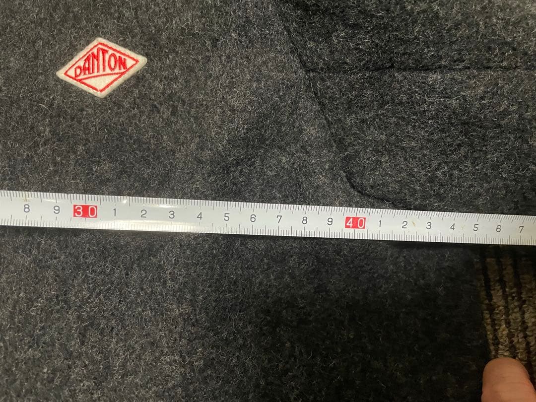 ダントン ウールモッサノーカラーコート グレージュ サイズ38
