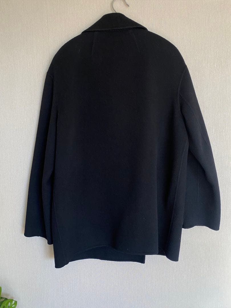 セオリー カシミヤ ダブルフェイス 木製ボタン ピーコート Pコート 黒
