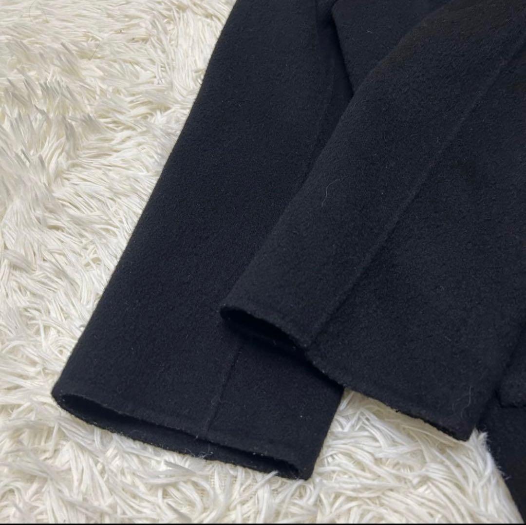 セオリー カシミヤ ダブルフェイス 木製ボタン ピーコート Pコート 黒