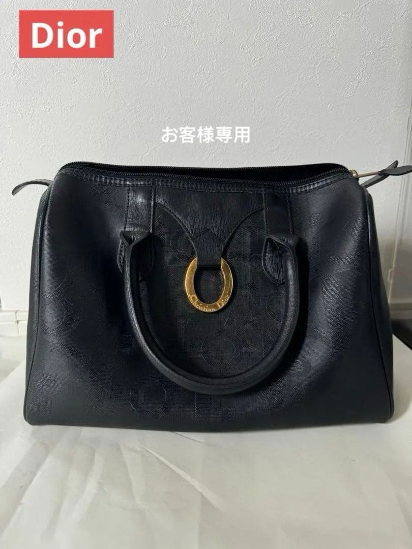 在庫セールChristian Dior ボストンバッグ トロッター柄 PVC