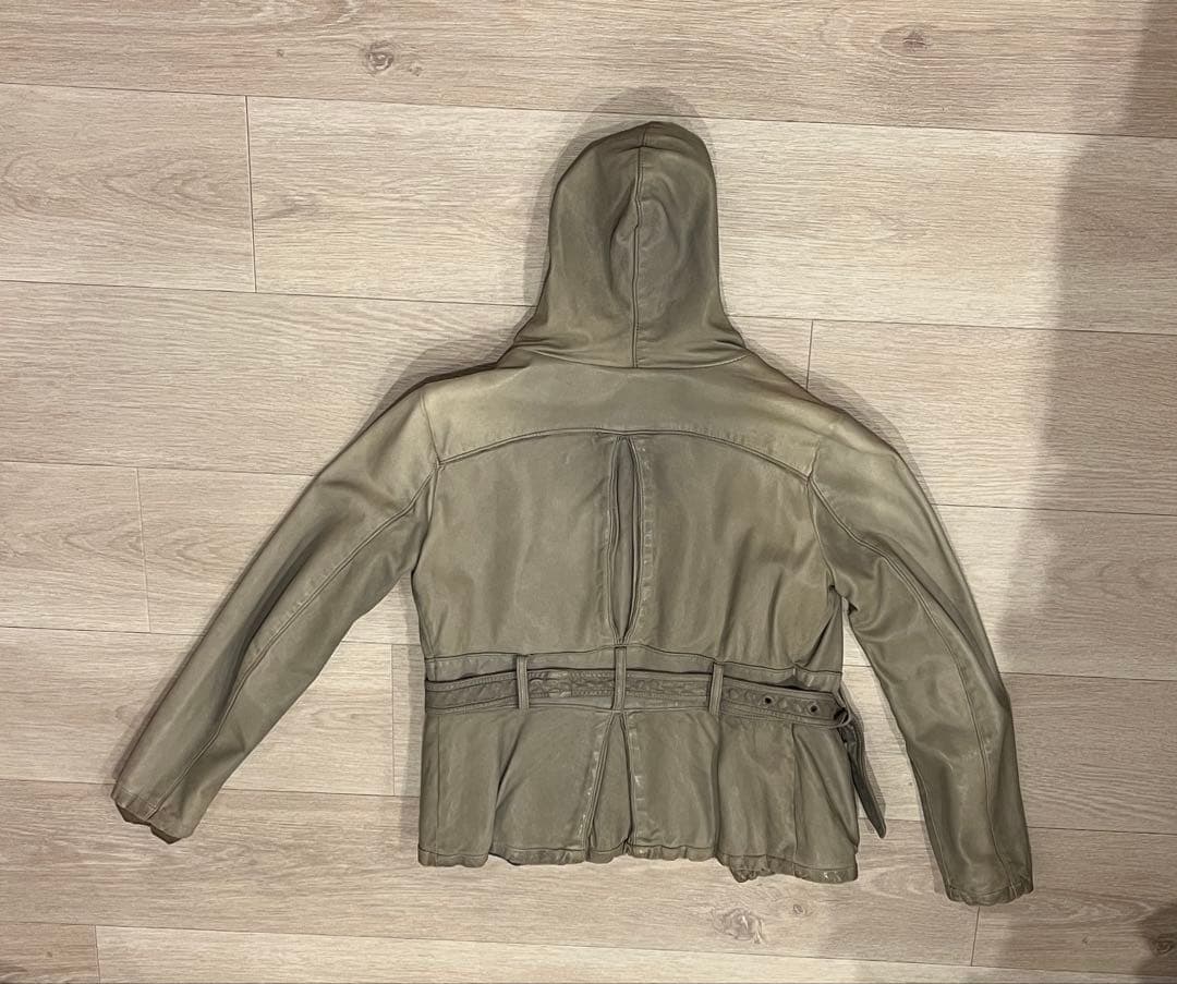 GIORGIO BRATO　レザー　ライダース　ジャケット　フード