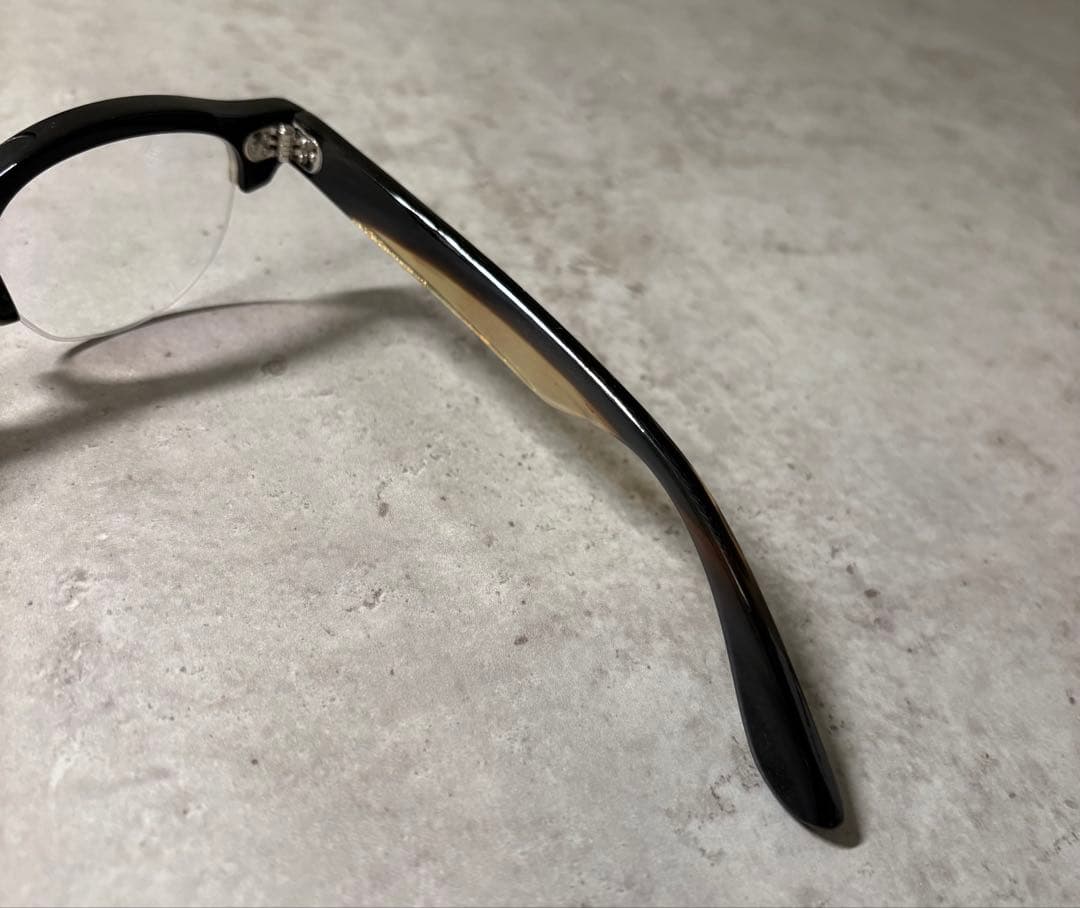 ※一点物 バッファローホーン眼鏡　水牛角　ハーフリム眼鏡　伊達メガネ　サングラス