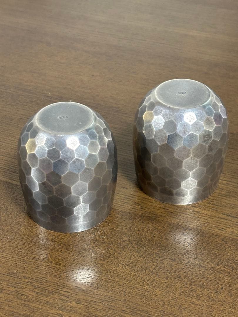 純銀　打ち出し　ぐい呑　盃　タンブラー２個組