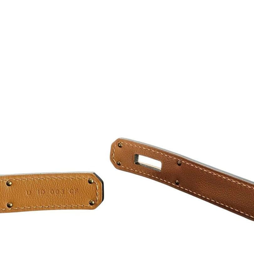 HERMES ケリーベルト　ホワイトレザーベルト ピンクゴールド金具