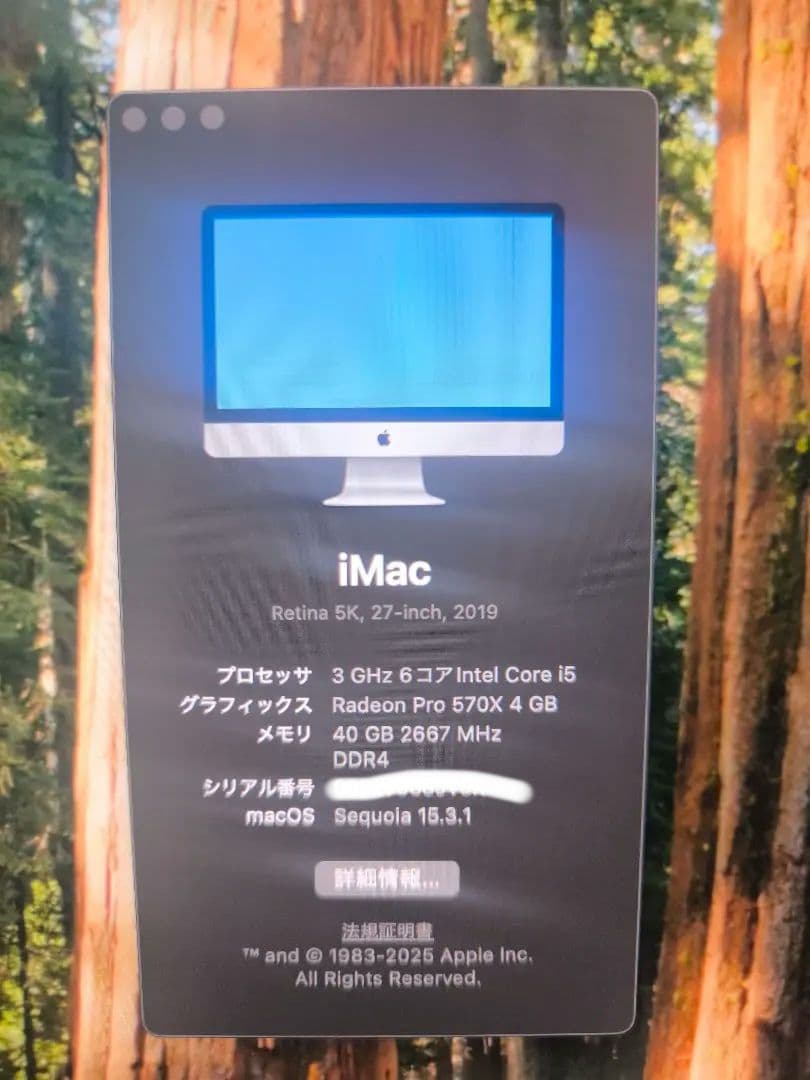 【美品】Apple iMac 2019 Retina 5K 27-inch