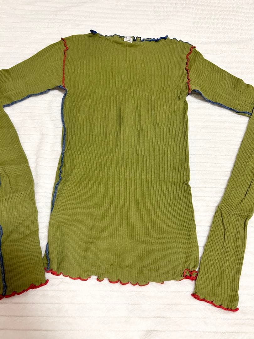 【新品】BASERANGE ベースレンジ カットソー グリーン ブルーオレンジS