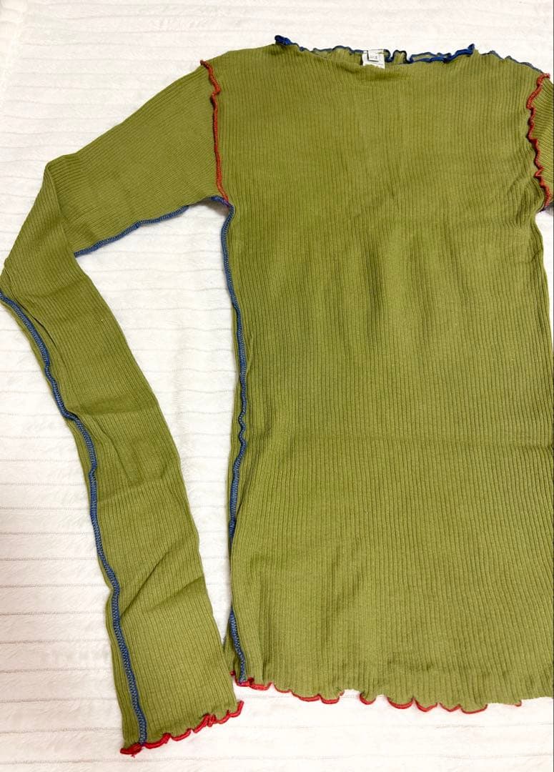 【新品】BASERANGE ベースレンジ カットソー グリーン ブルーオレンジS