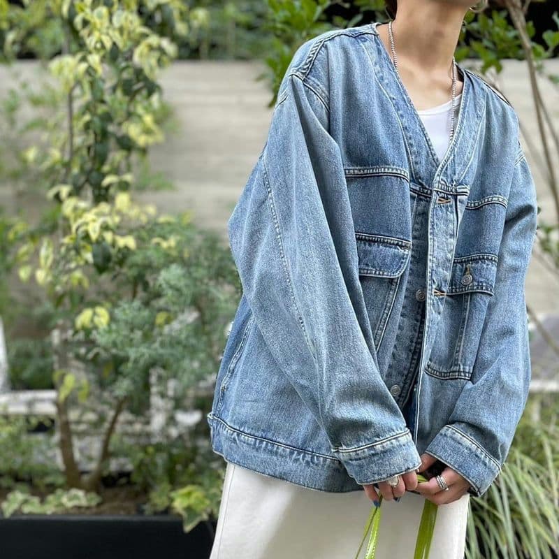 新品タグ付 2026新作 カフネ デニム ジャケット フリーサイズ Mal.