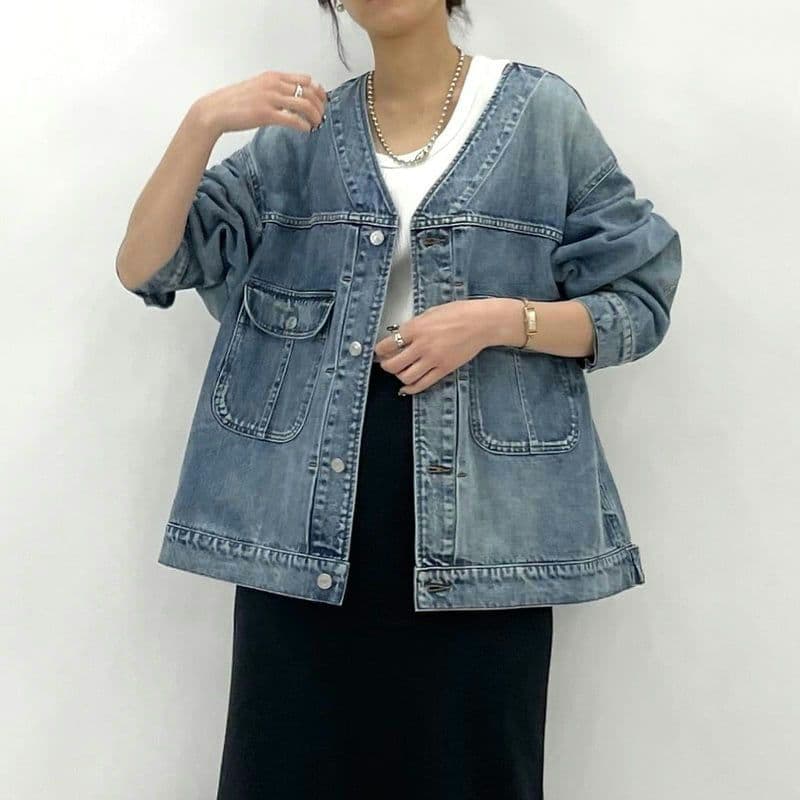 新品タグ付 2026新作 カフネ デニム ジャケット フリーサイズ Mal.