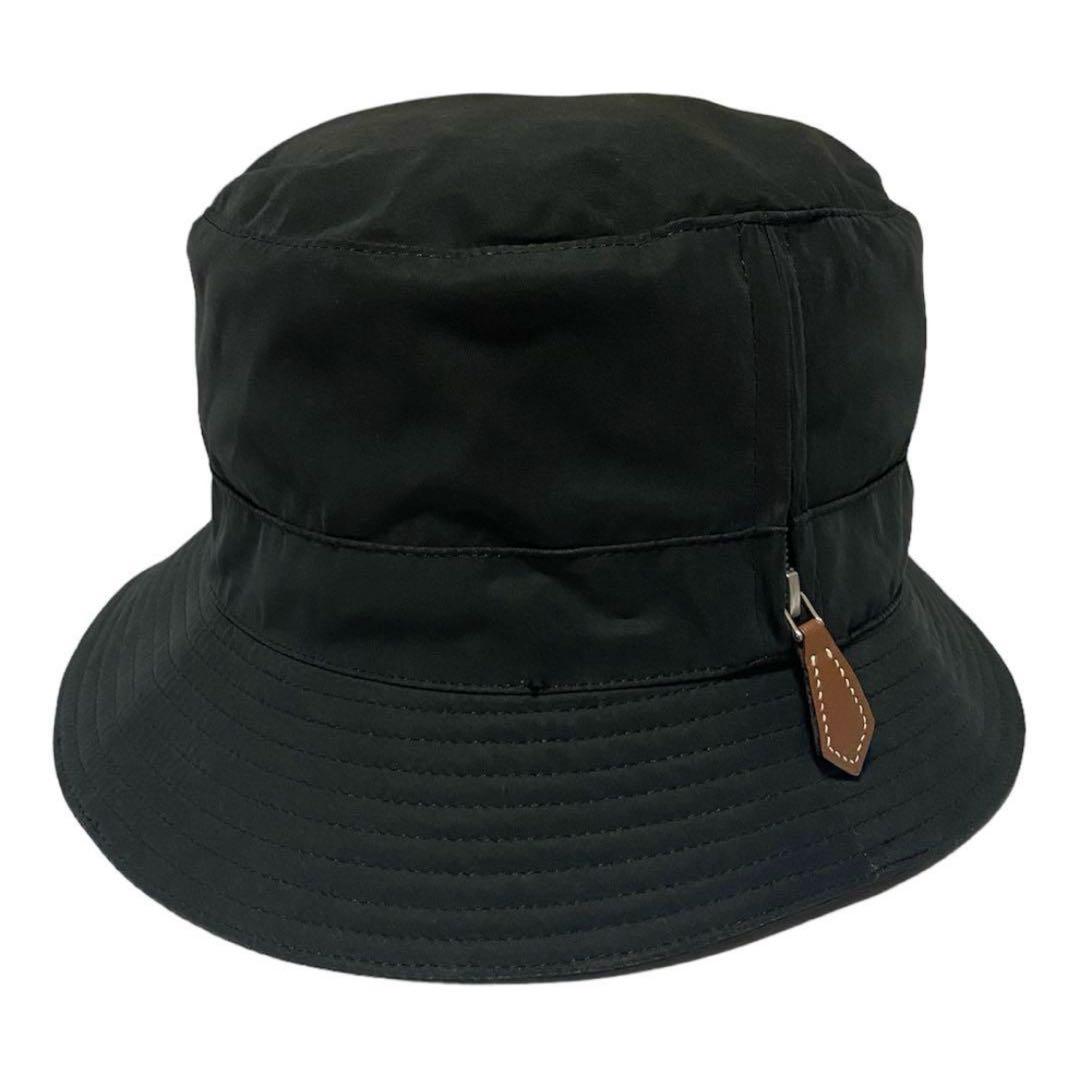 【新品未使用】HERME エルメス ポリナイロン バケットハット レザージップ