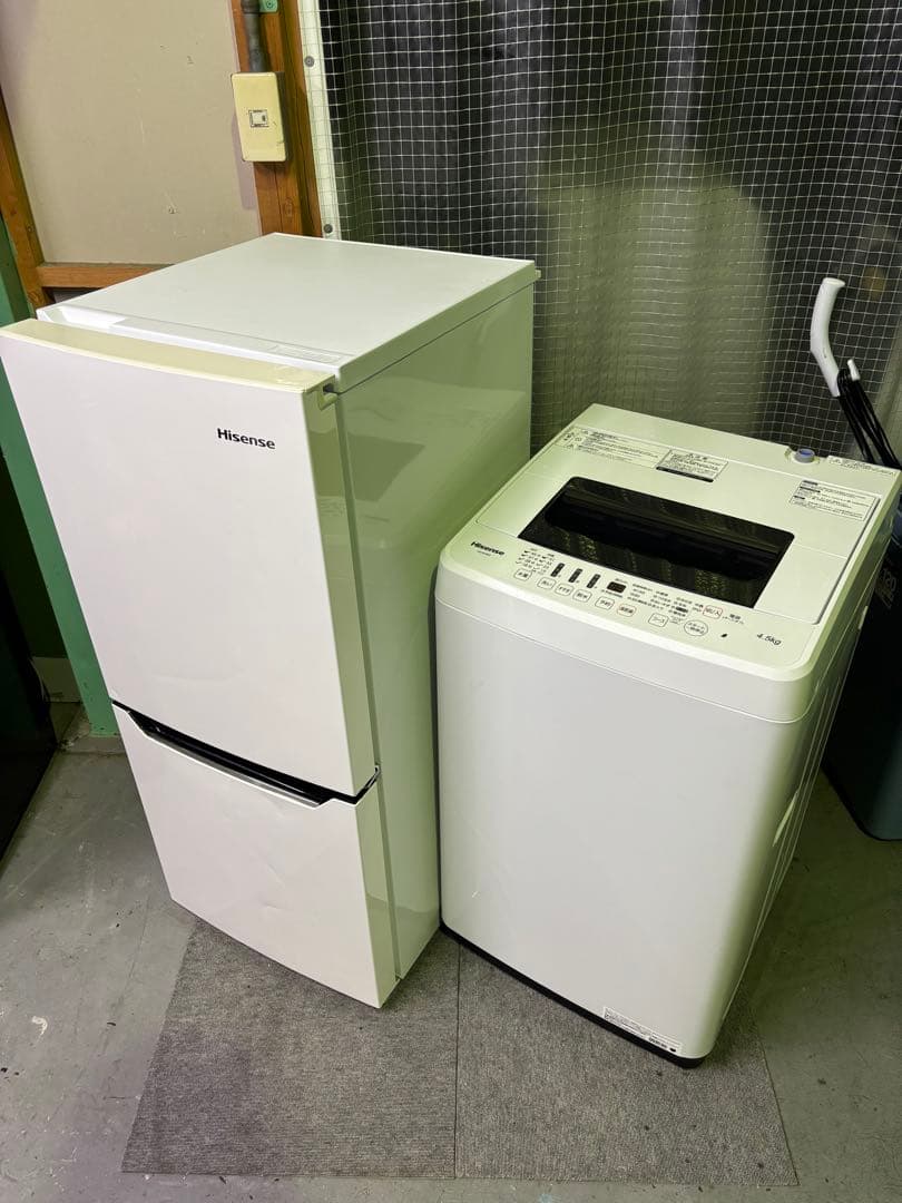 【✨配送設置無料！】00026 Hisense 130ℓ冷蔵庫＆4.5kg洗濯機