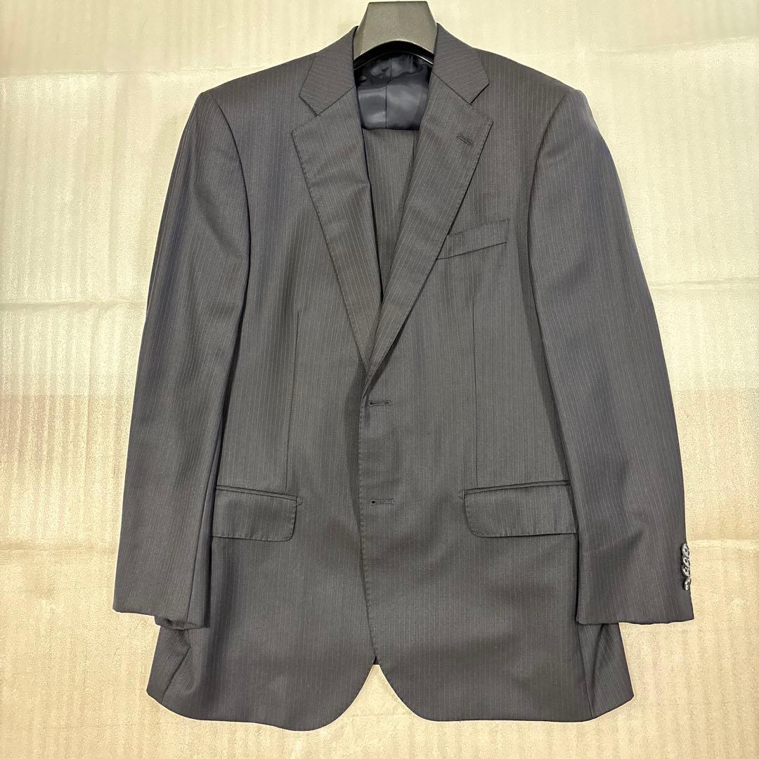 美品✨大きいサイズ AB6 Savile Row 高級ドーメル生地 ネイビー