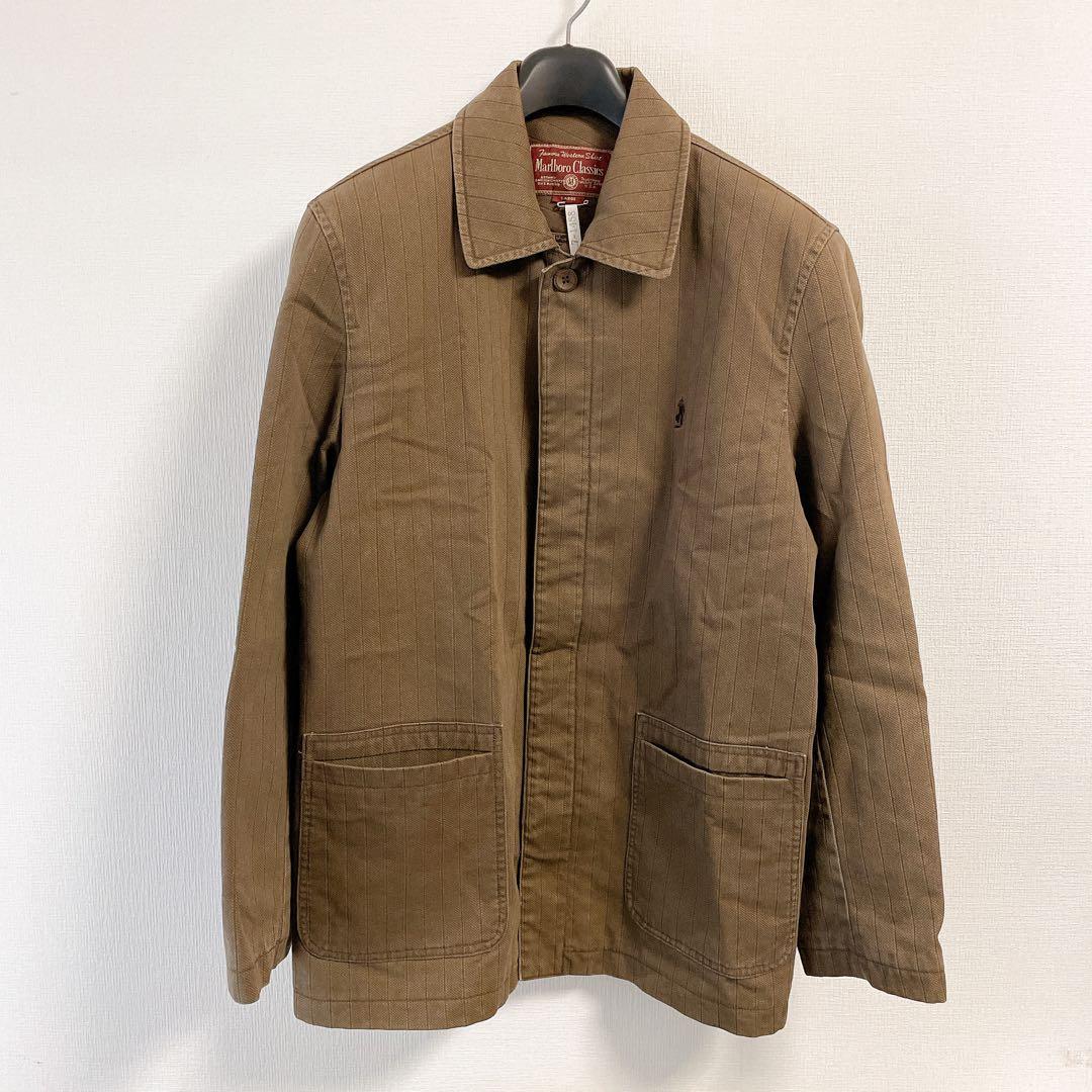 marlboro classics ワークジャケット　カバーオール　ストライプ