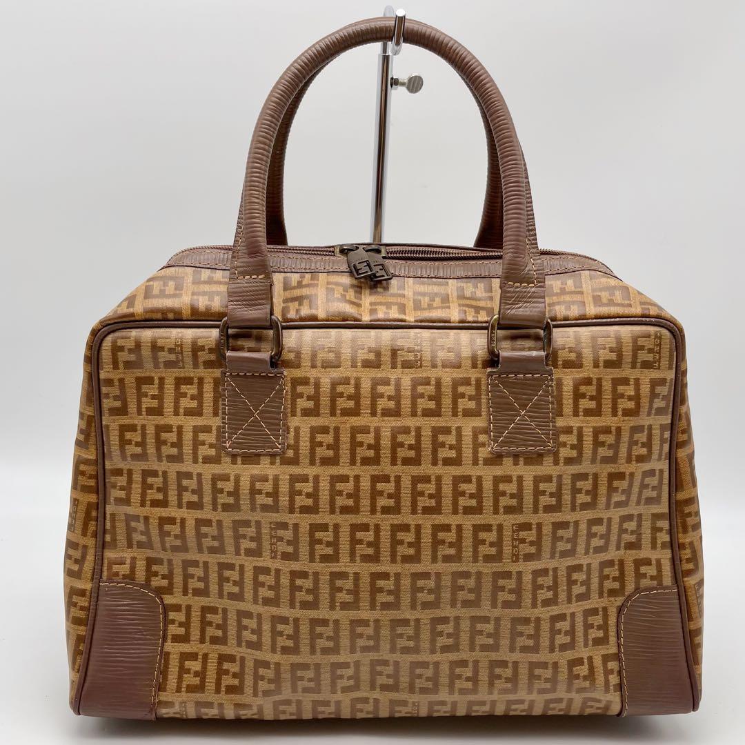 FENDI フェンディ　ズッキーノ　ハンドバッグ　ミニボストン　ファスナー難あり