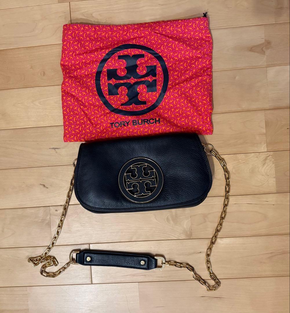 Tory Burch ブラックレザーショルダーバッグ