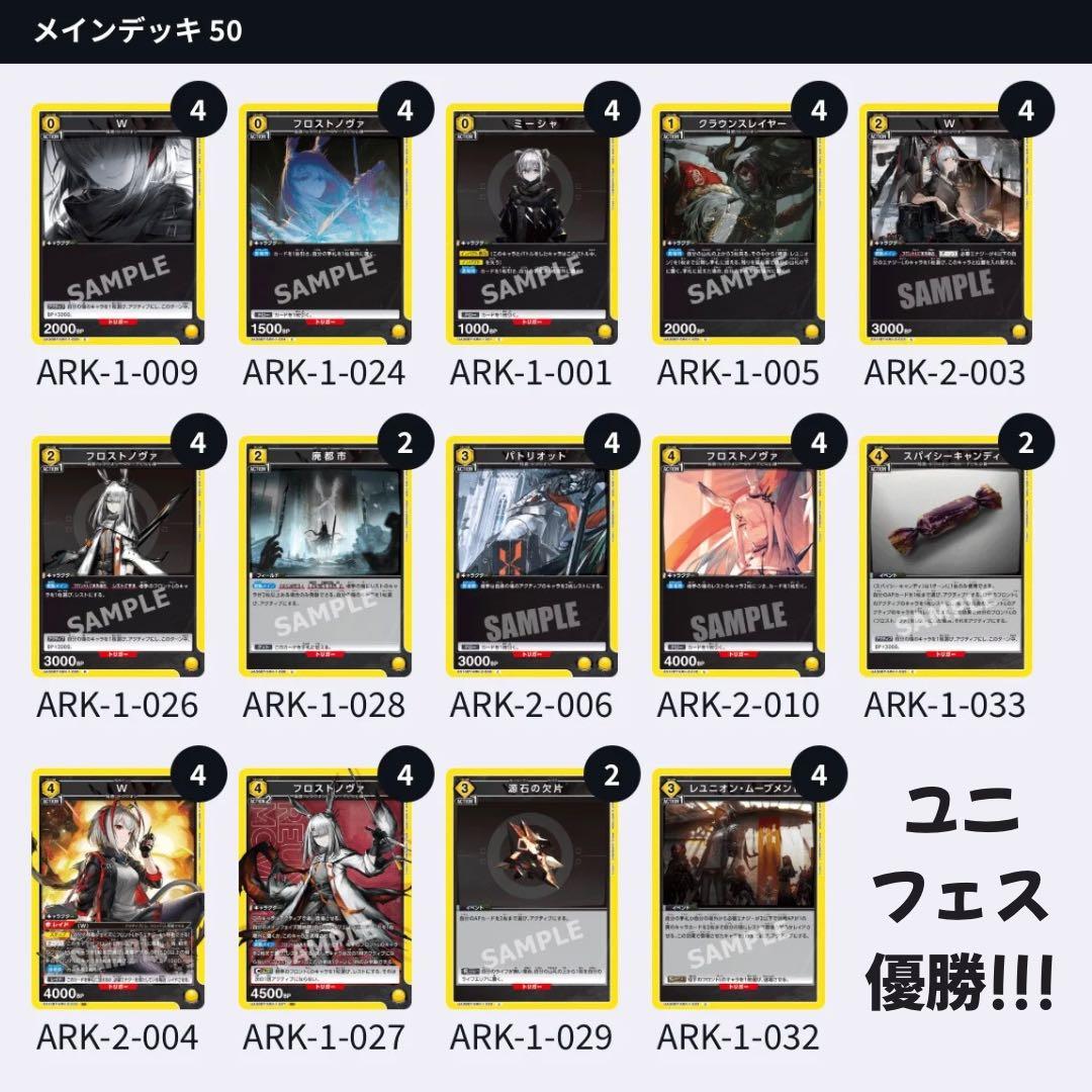 【スペシャルセットAP】 W フロストノヴァ 黄 デッキ アークナイツ ユニアリ