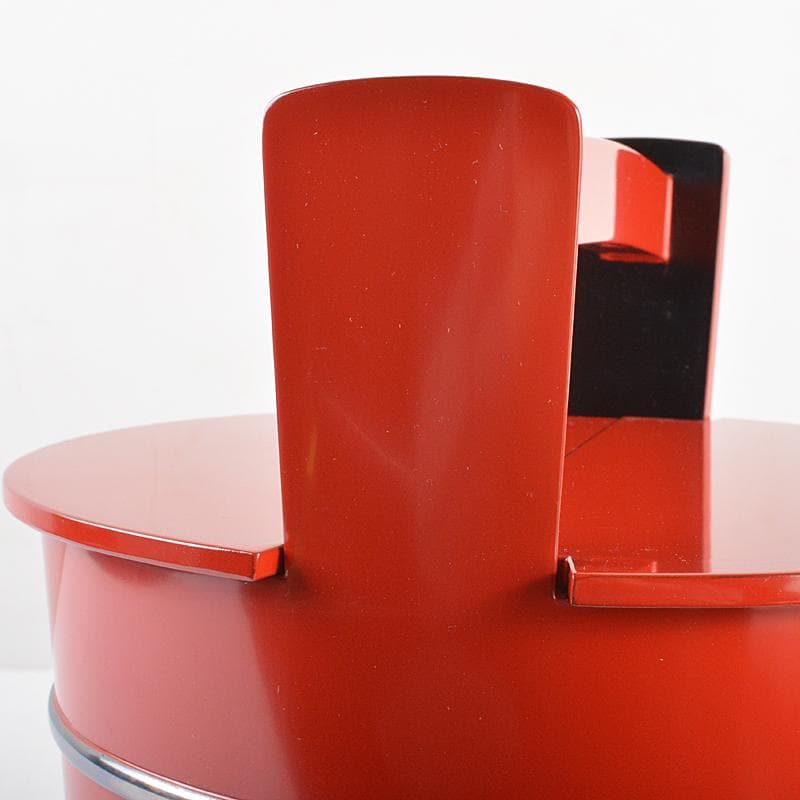 よいこ輪島塗　山崖宗陽作　朱塗　如心斎好　手桶水指　共箱　C　R5630B