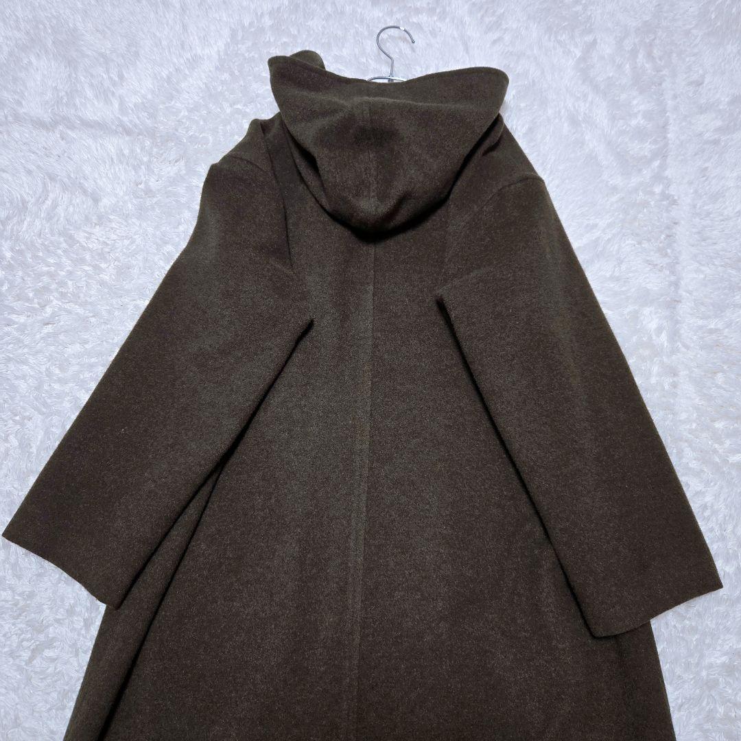 【キース】 ダッフルコート ロングコート ウールコートフード付き カーキ 深緑