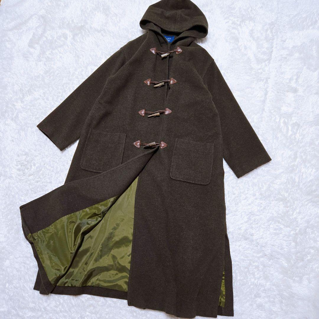 【キース】 ダッフルコート ロングコート ウールコートフード付き カーキ 深緑