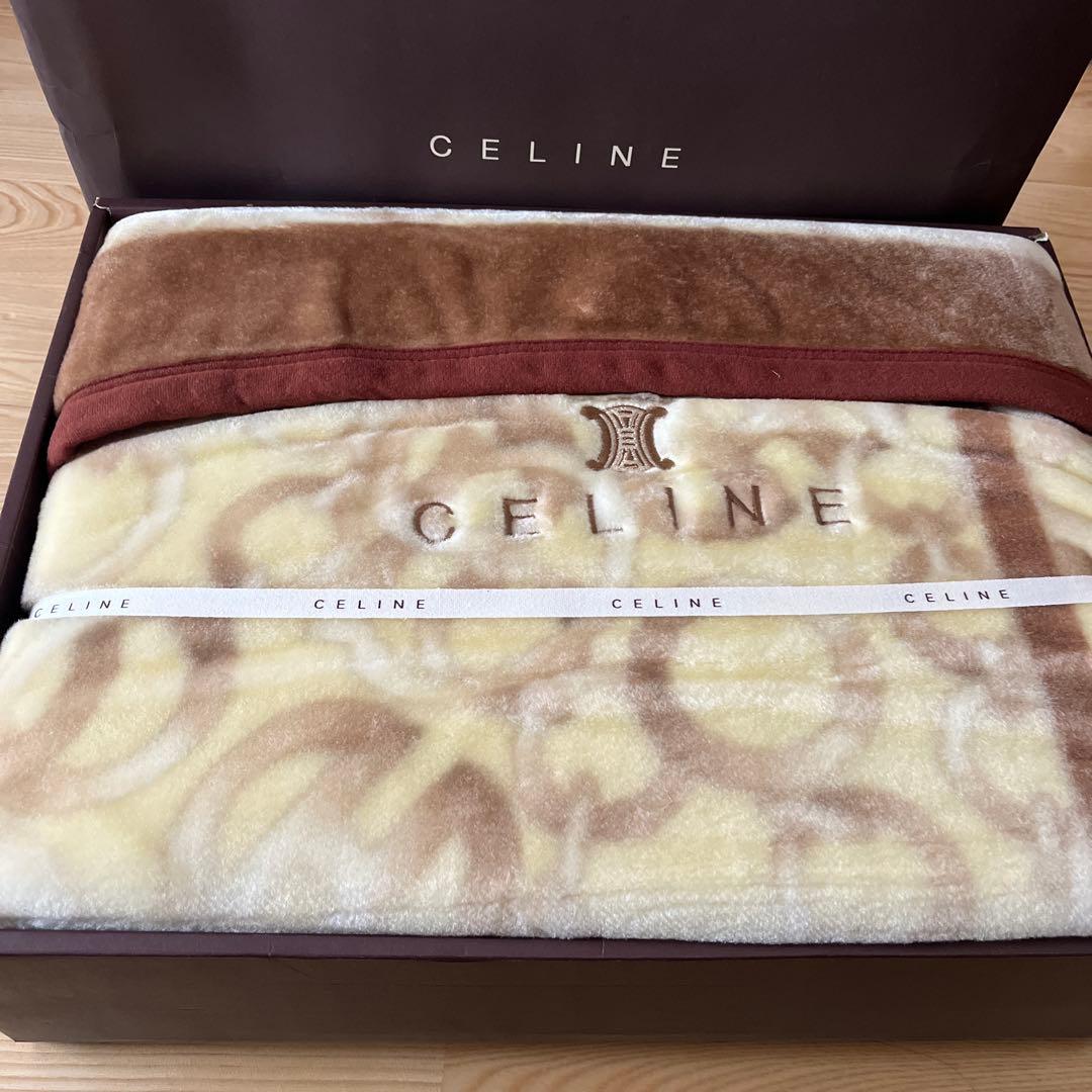 CELINE セリーヌ アクリルニューマイヤー毛布　新品　ベージュ　シングル