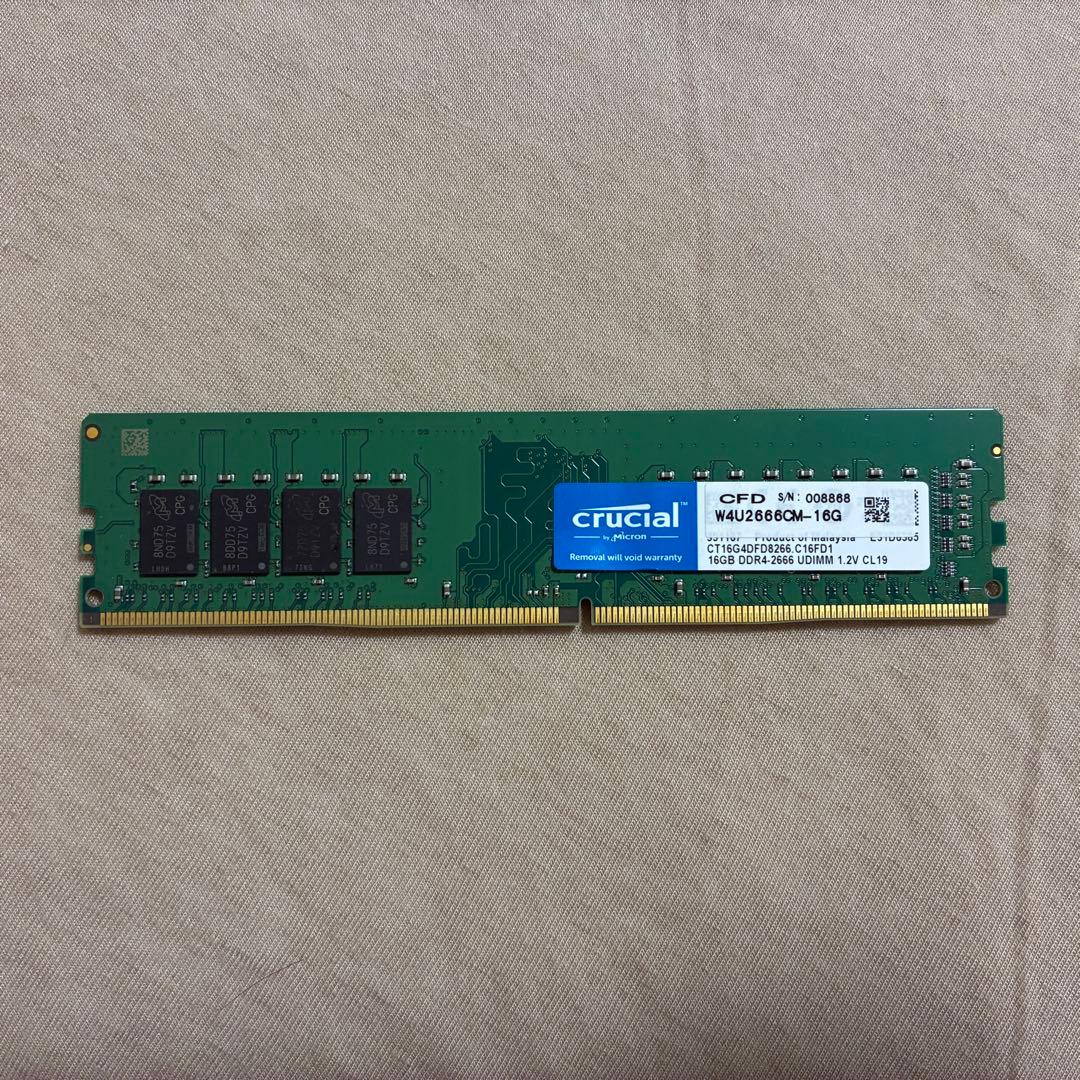 crucial 16GB DDR4メモリ W4U2666CM-16G