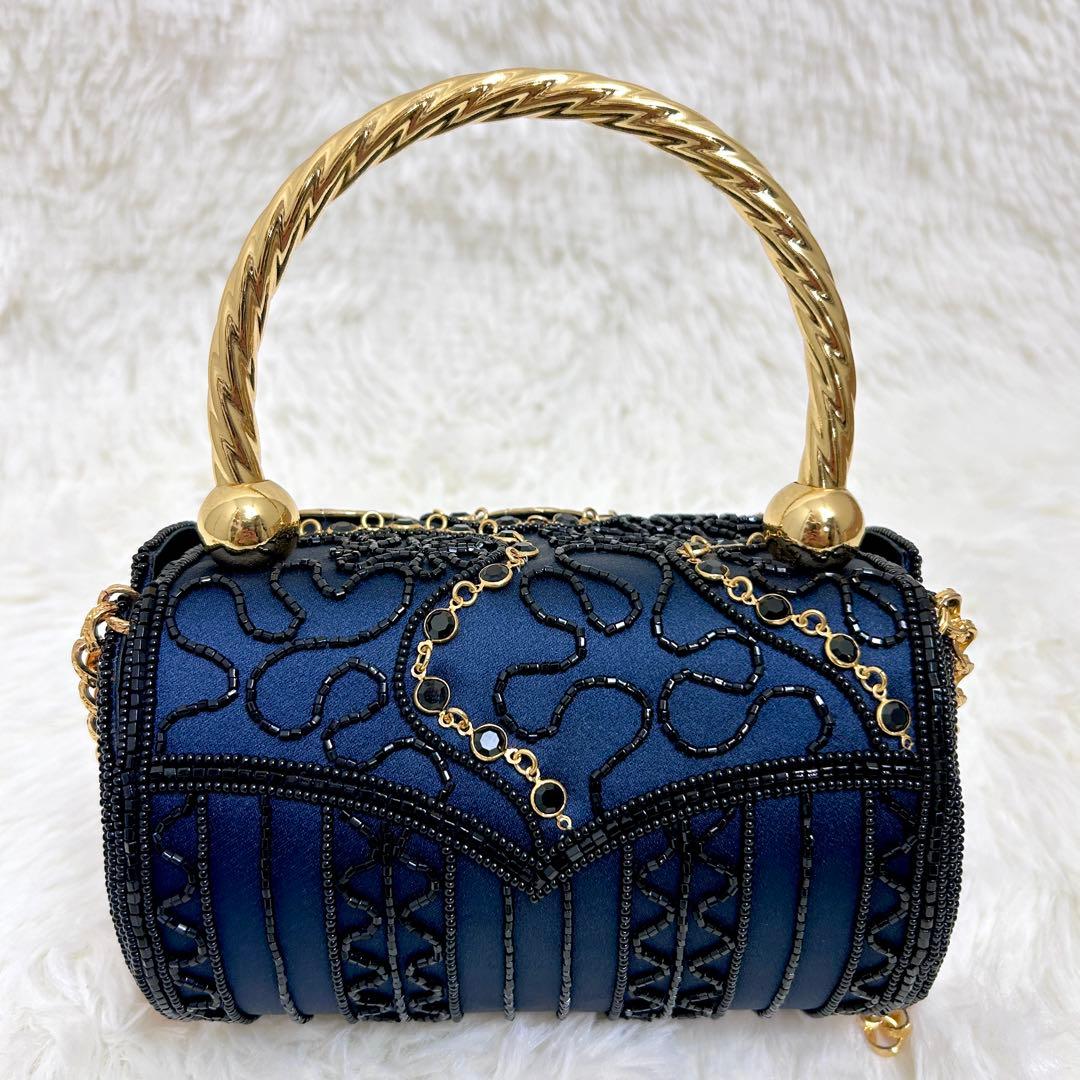 極美品✨ LUMY はしもと ビーズ ハンド ショルダーバッグ 2way