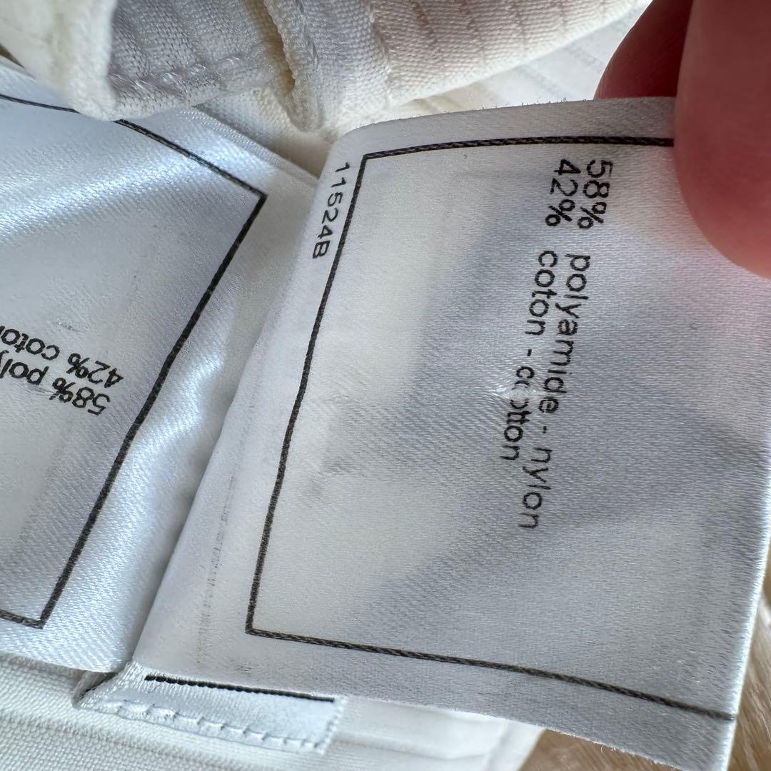 CHANEL シャネル フレアパンツ 01P ホワイト サイズ34 XS