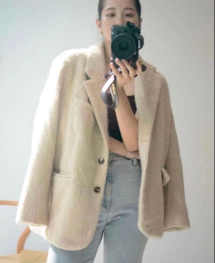 basement online モヘアシャギージャケットコート