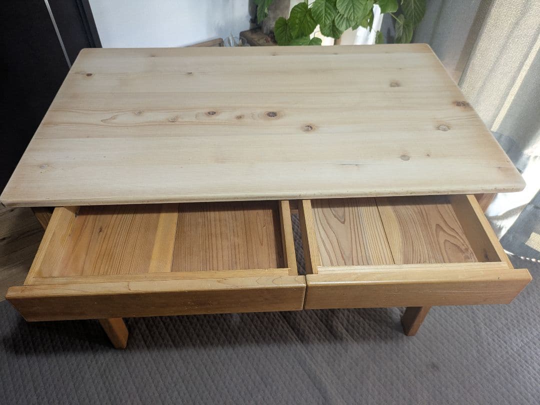 キシル　机　XYL　無垢ひのき　４本脚　Mサイズ (幅1000×奥行600）