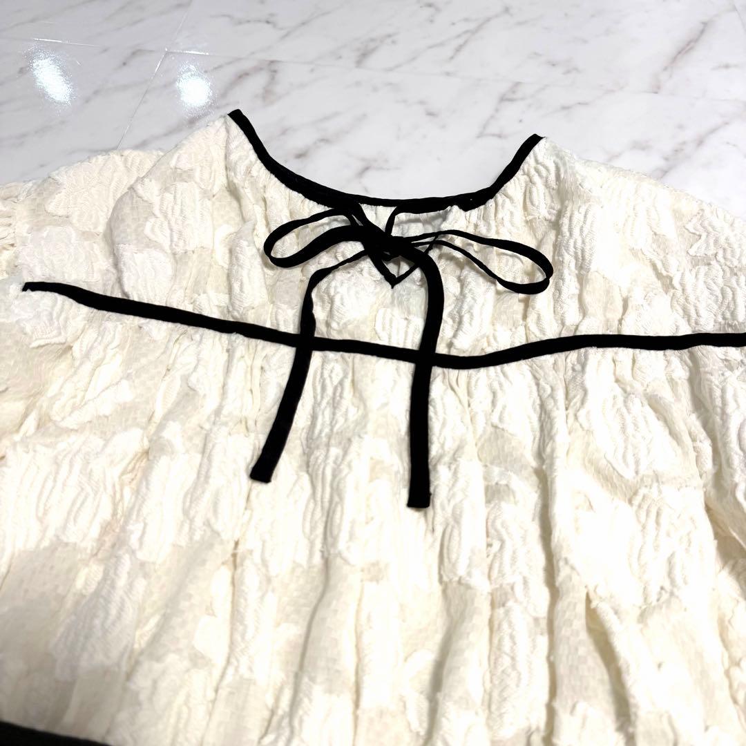 【美品】完売品✨️セブンテン パイピング ティアード トップス レース ホワイト