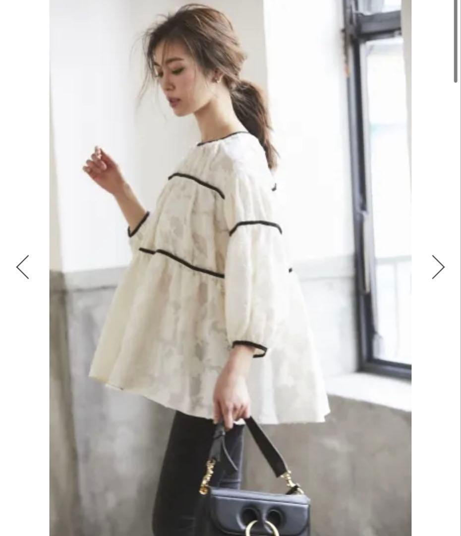 【美品】完売品✨️セブンテン パイピング ティアード トップス レース ホワイト