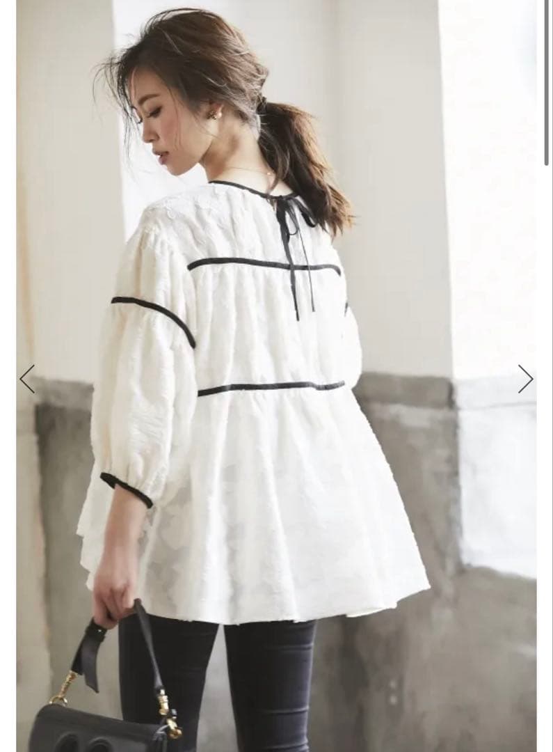 【美品】完売品✨️セブンテン パイピング ティアード トップス レース ホワイト