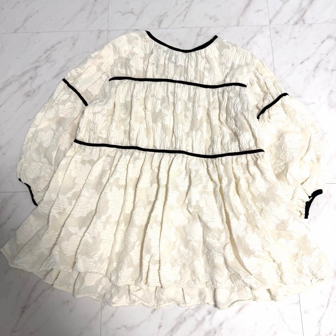 【美品】完売品✨️セブンテン パイピング ティアード トップス レース ホワイト