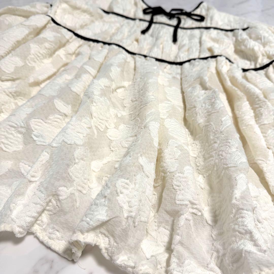 【美品】完売品✨️セブンテン パイピング ティアード トップス レース ホワイト