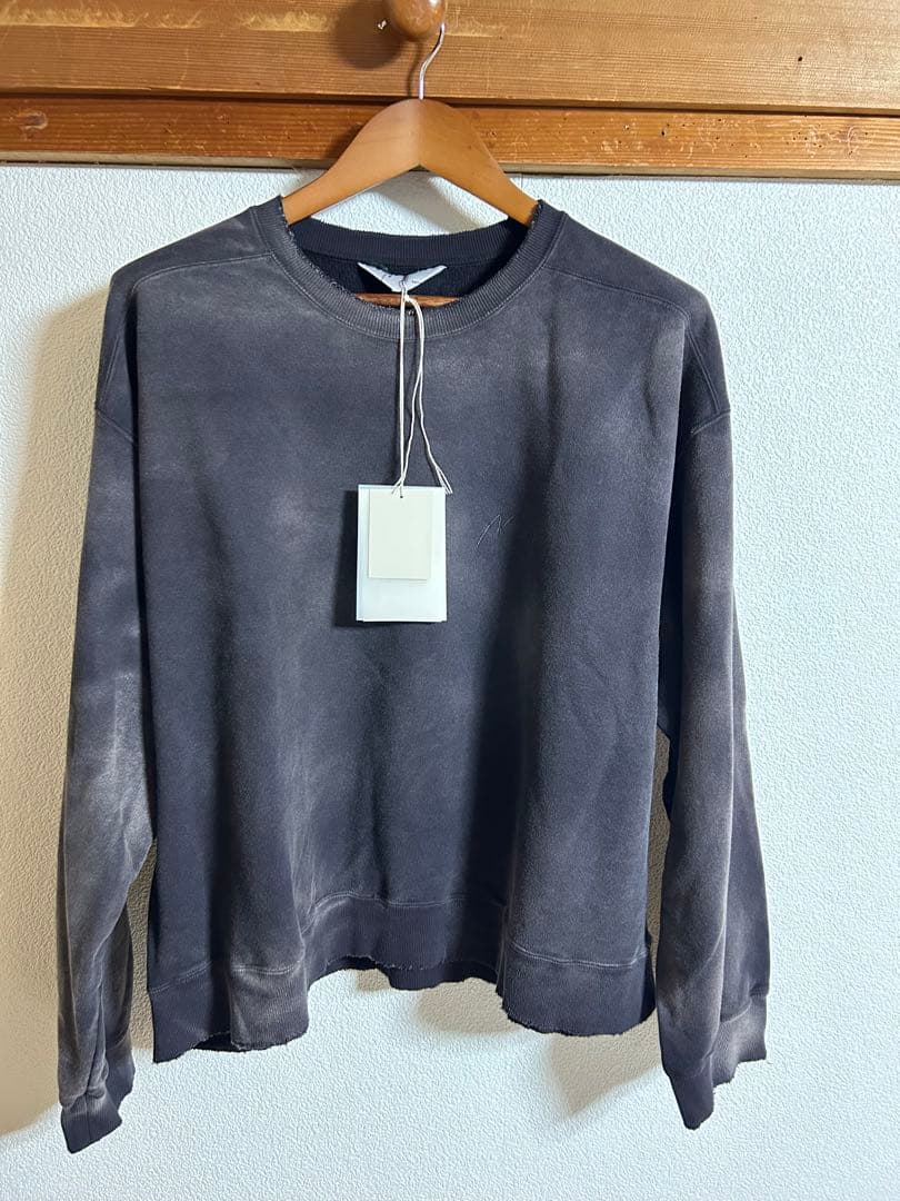 トップス ANCELLM UNEVENNESS SWEAT SHIRT BLACK