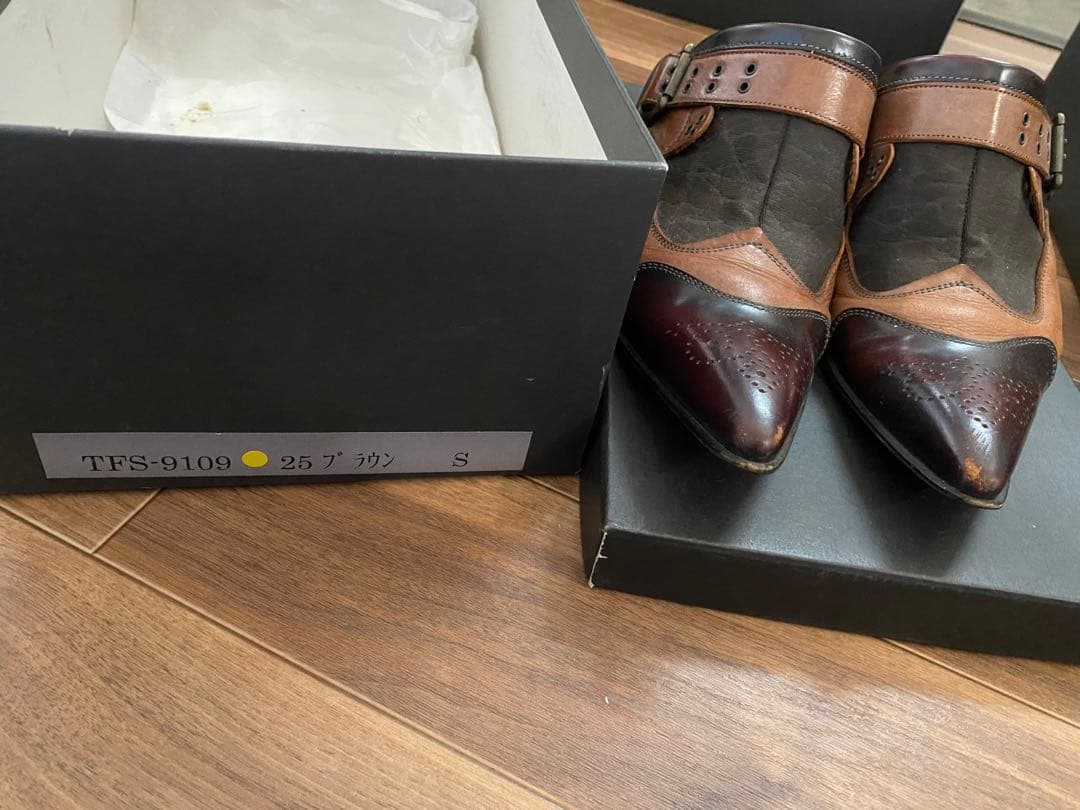 トルネードマート レザーアンクルストラップサボサンダル S