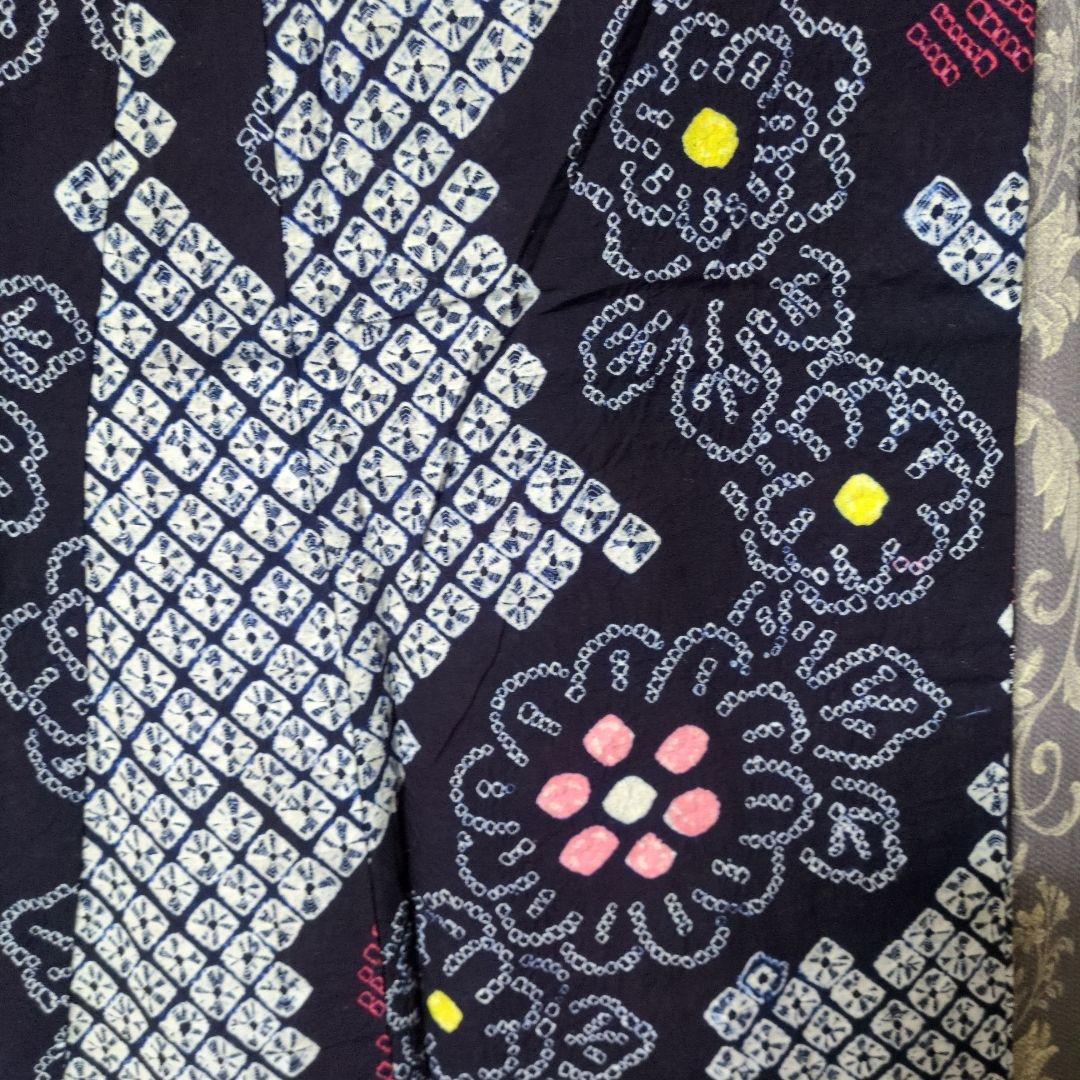 未使用に近　日本人の手縫い木綿　藍染　総絞り浴衣です。