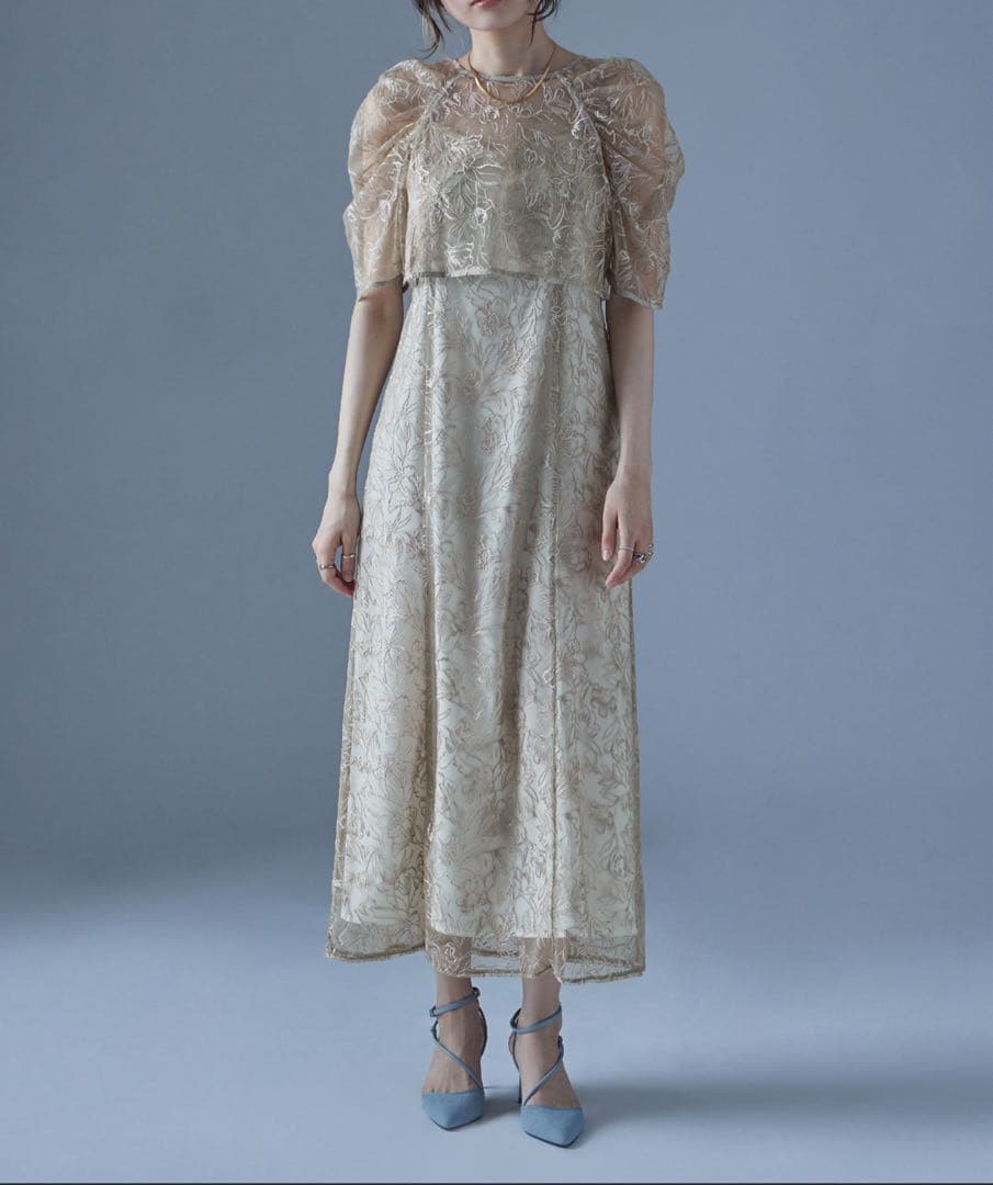 LE’RURE リルアー　刺繍レースレイヤードドレス　オケージョンドレス